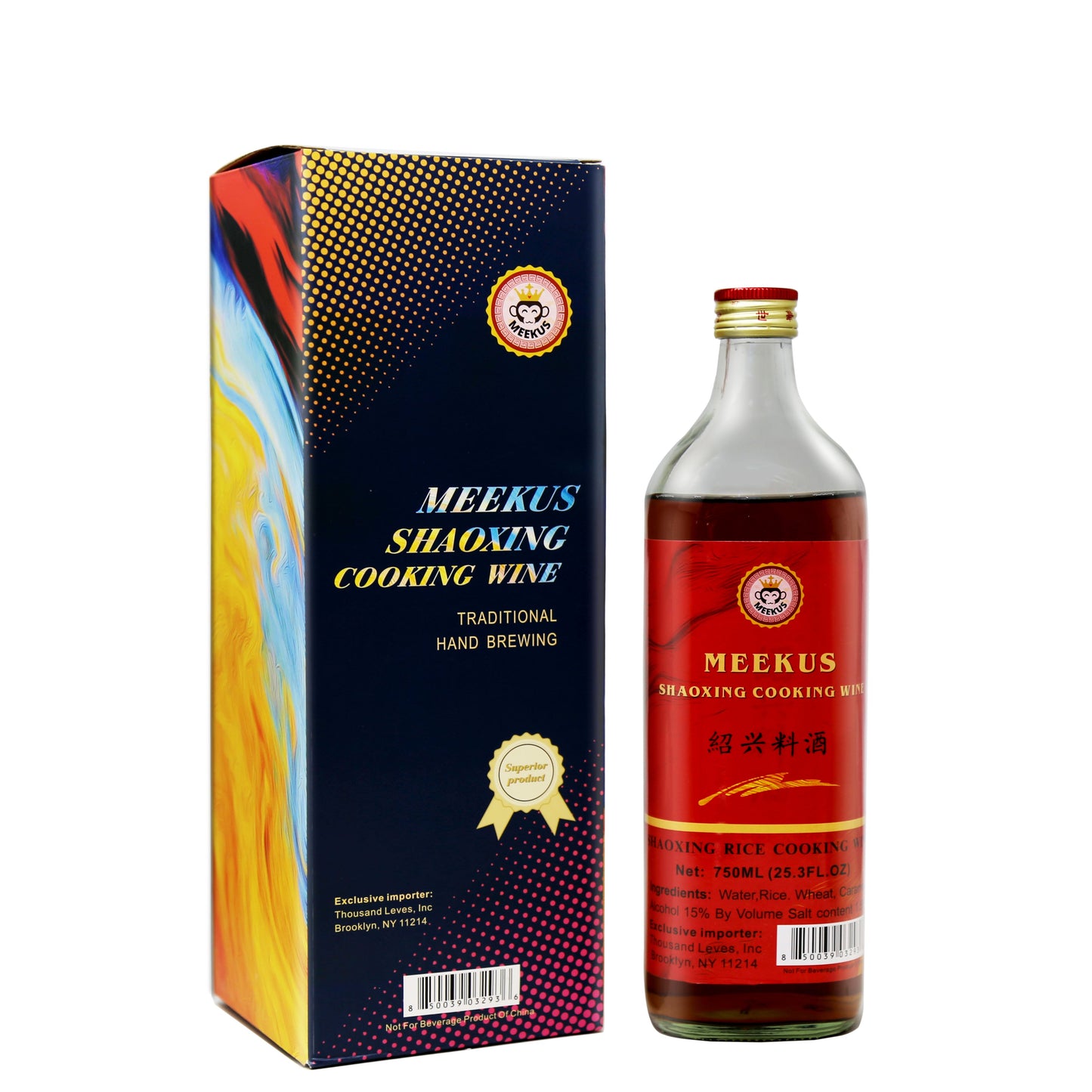 MEEKUS Shaoxing Rice Cooking Wine, 25.3 FL Oz (750 mL)